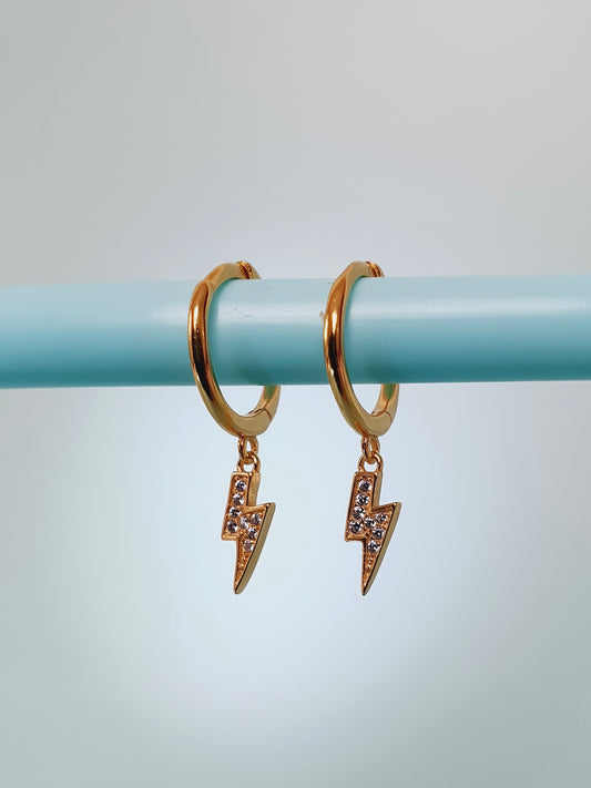 Gold Lightening Bolt Earrings