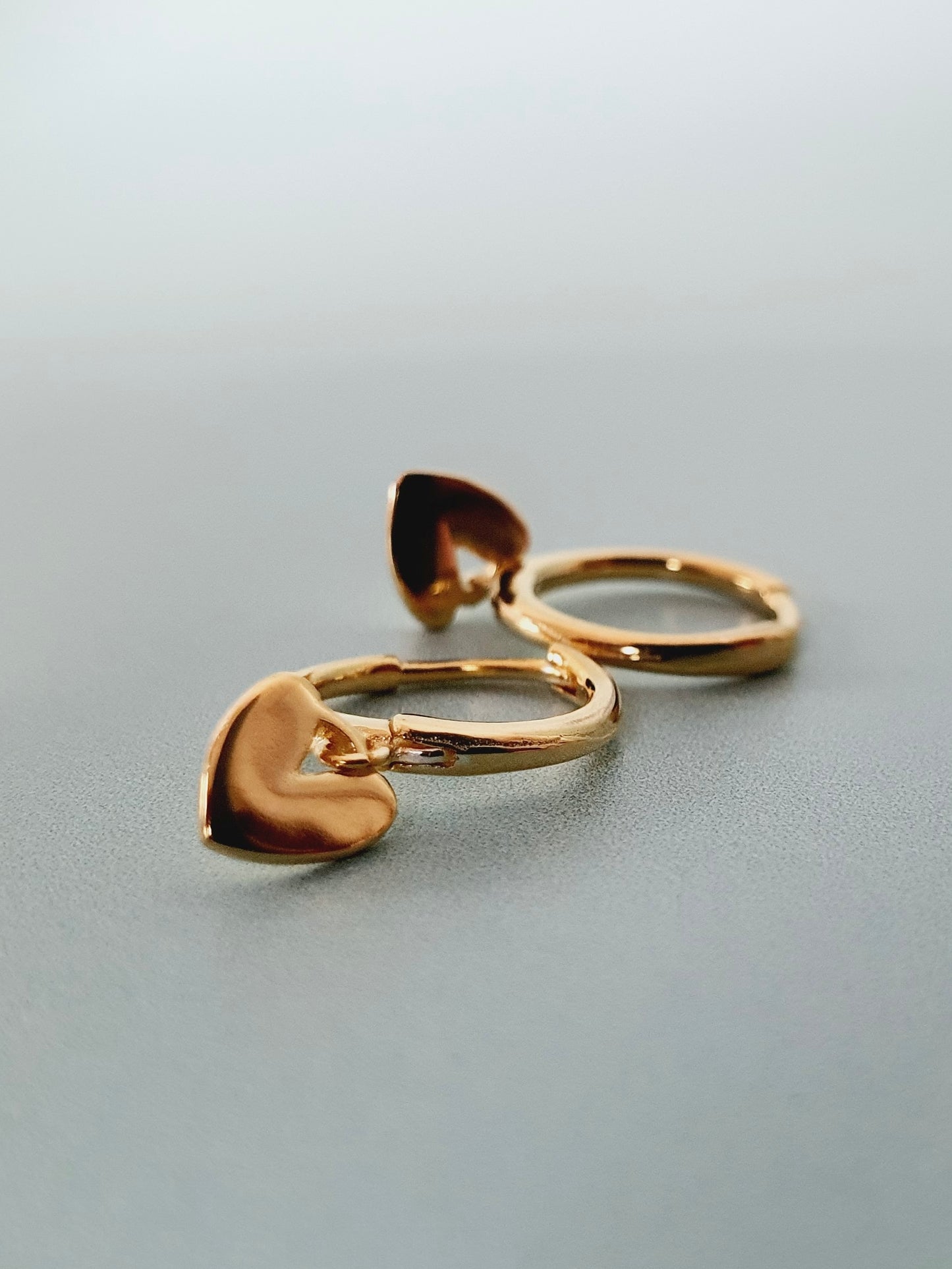 Gold Heart Drop Earring