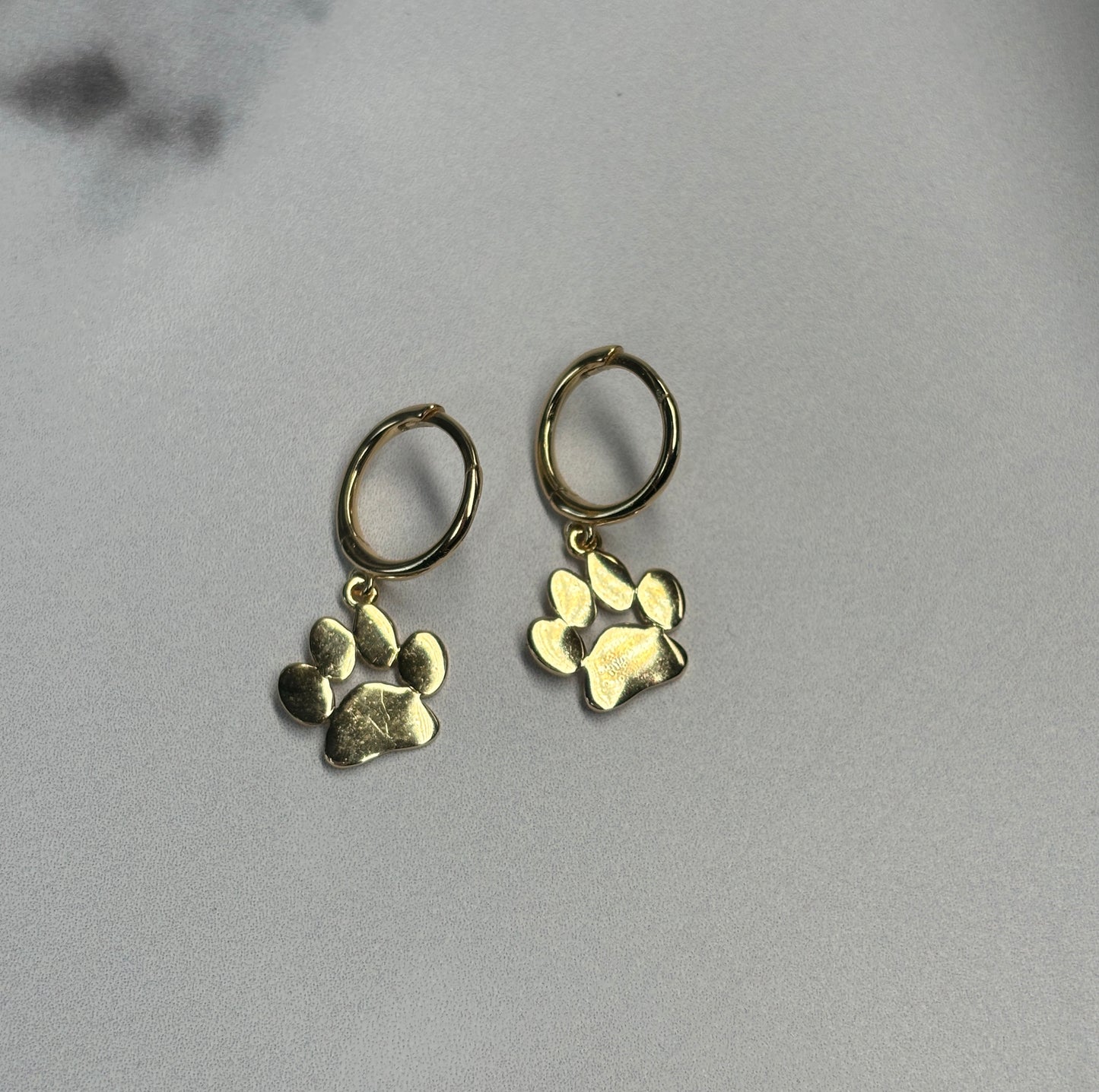 Gold Vermeil Paw Print Earrings