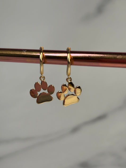 Gold Vermeil Paw Print Earrings