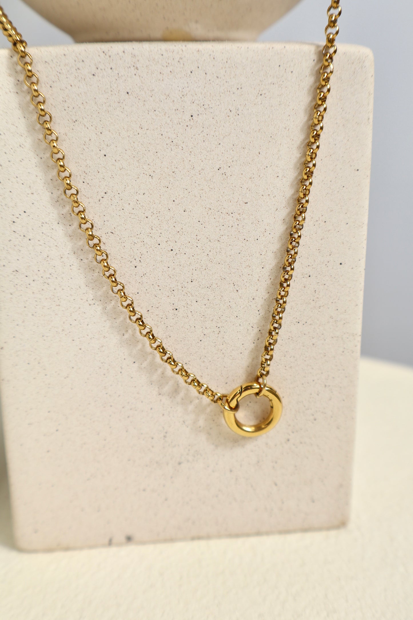 Chain detail charm necklace gold