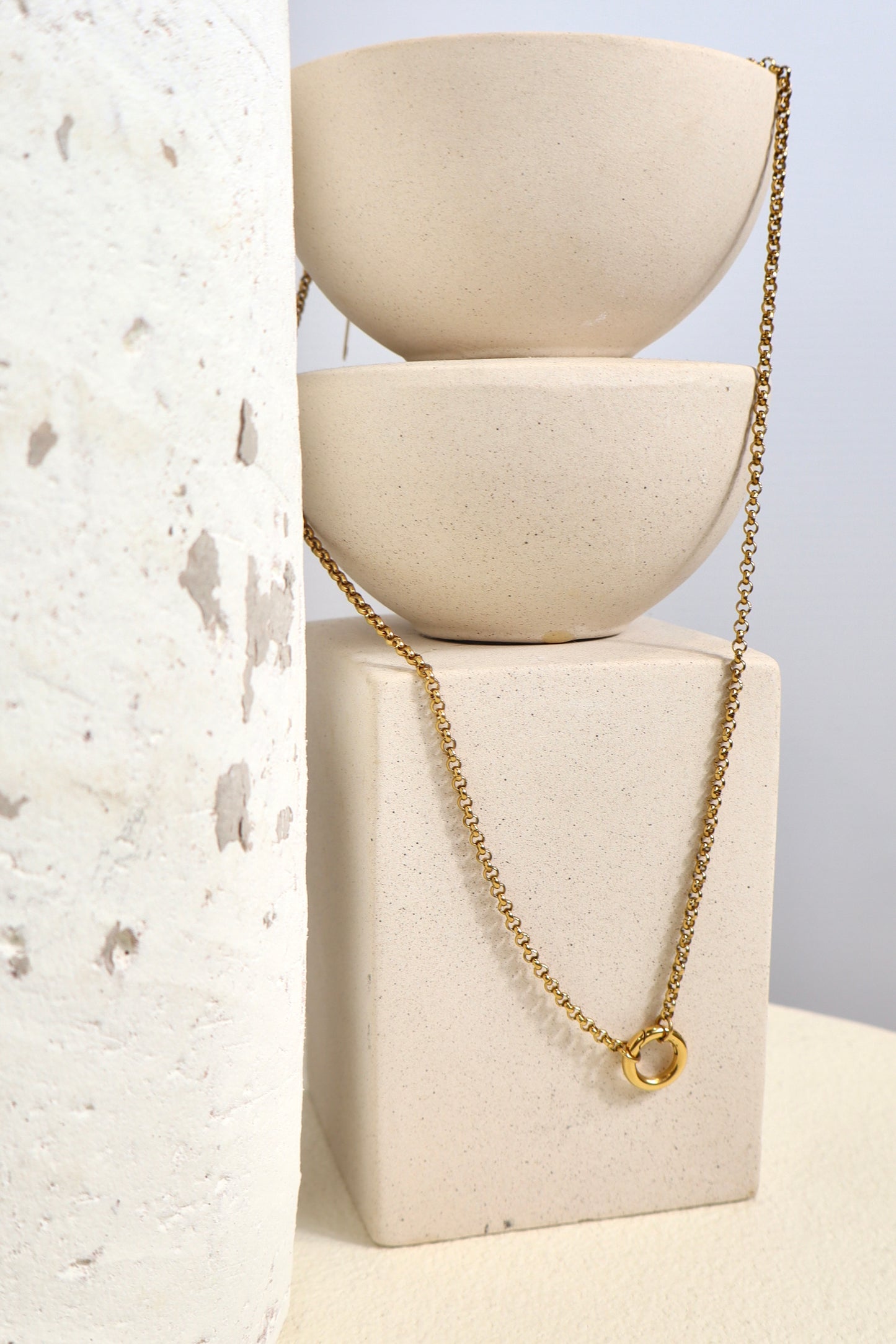 Chain detail charm necklace gold