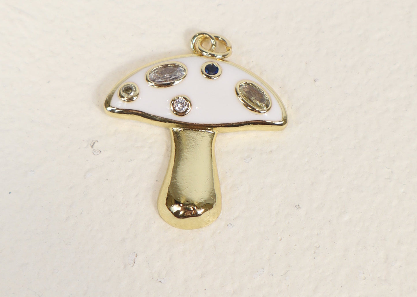 White and Gold mushroom charms