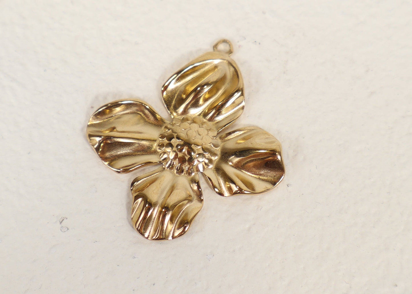 Gold large flower charm