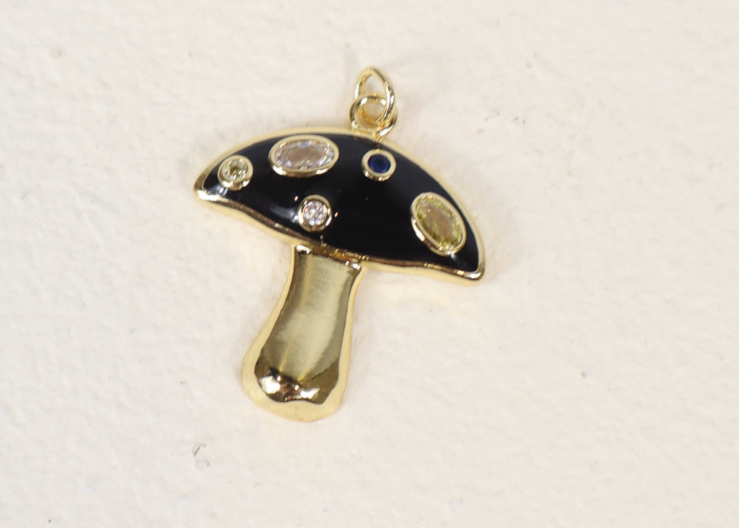 Gold and Black mushroom charm