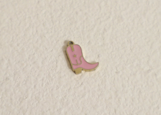 Pink cowboy boot charm