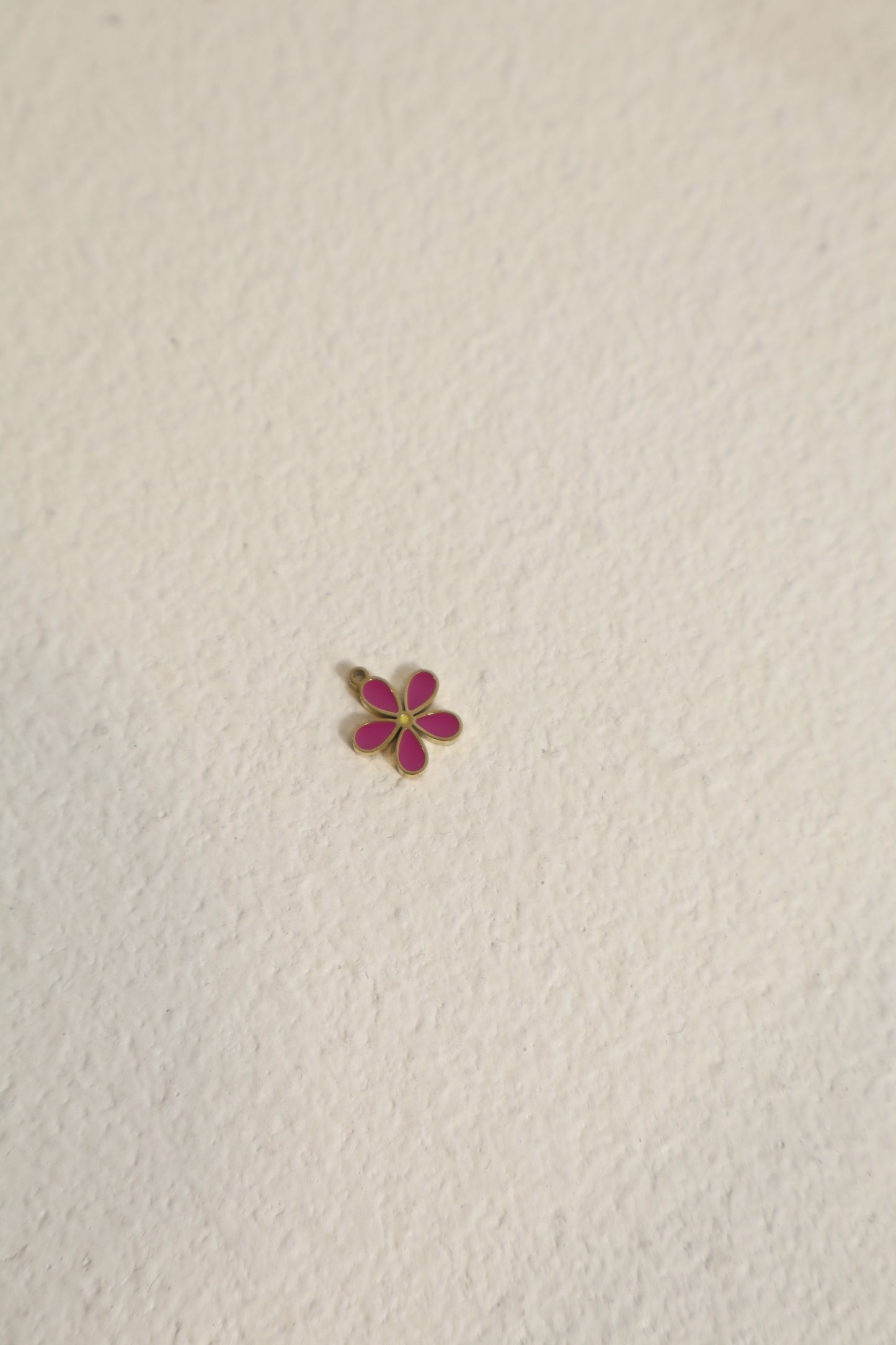 Pink Flower Charm Gold